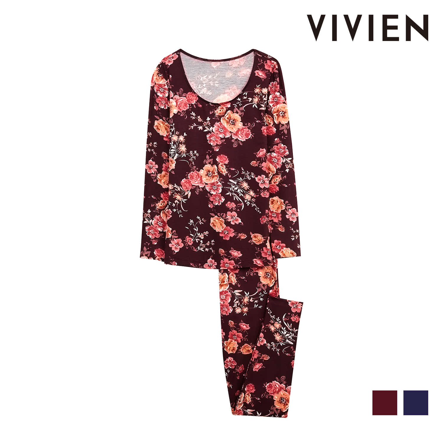 VIVIEN 비비안 여자속옷 텐셀 플라워 프린트 동내의세트 LG9133S