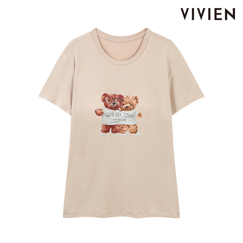 VIVIEN 곰돌이 브라컵 홈웨어 티셔츠 SI3038